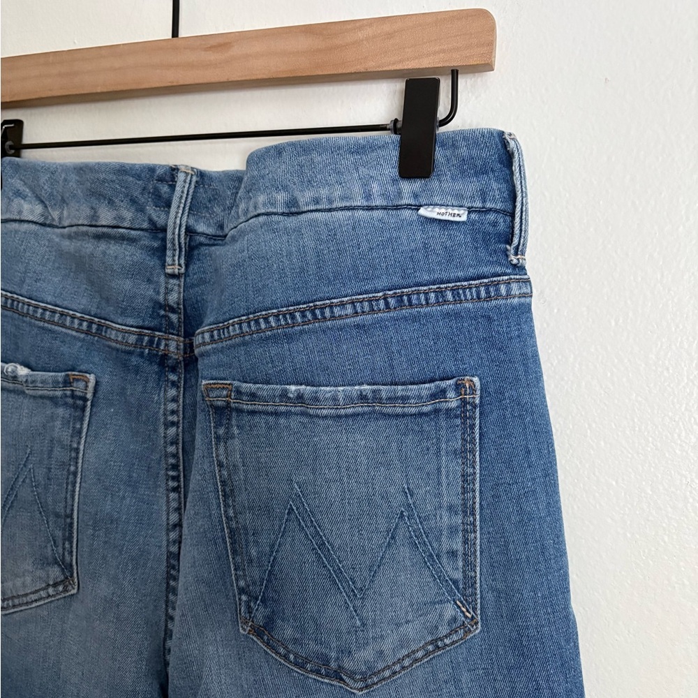 MOTHER High Waisted Looker Ankle Fray Spice It Up Distressed Blue Jeans size 31 - Picture 7 of 11